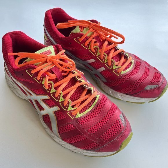 Asics Men's Gel DS Trainer 18 Cross Trainers Yellow Red Athletic‎ Shoes Size 11 - Picture 1 of 9